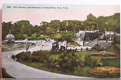 New York NY NYC Central Park Terrace Fountain Postcard Old Vintage Card View PC • $0.50
