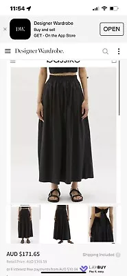 Bassike Cotton Gathered Maxi Skirt • $70