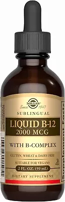 Solgar Sublingual Liquid B-12 2000 Mcg With 2 Fl Oz • $14.69