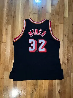 HAROLD MINER Champion MIAMI HEAT Authentic Jersey 48 Mourning Wade Glen Rice • $499.99