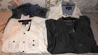 Lot Of 4 Roar Men`s Signature & Foundation Long Sleeve Button Up Shirts Size XL • $59.99