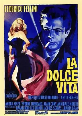 LA DOLCE VITA Movie POSTER 11 X 17 Marcello Mastroianni Anita Ekberg IA • $11.95