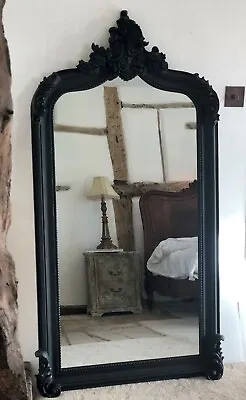 £249 • Buy Gothic Large Matt Black French Arch Period Over Mantle Wall Leaner Mirror 5ft