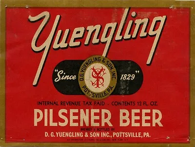 $14.99 • Buy Yuengling Pilsener Beer Label 9  X 12  Metal Sign