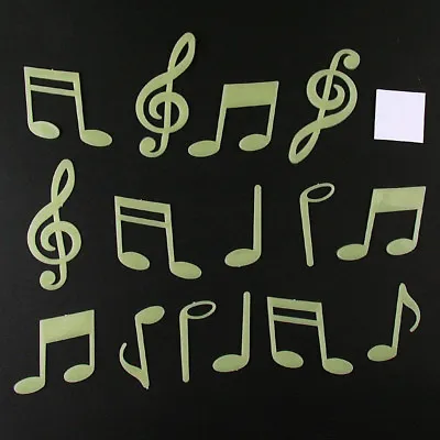 15PC Musical Note Glowing Wall Stickers 3D Green Light Home Decor Baby Kid Room • £2.39