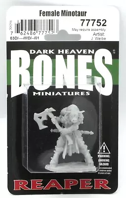 Reaper 77752 Female Minotaur (Bones) Cow Beastman Warrior Monster Miniature • $4.49