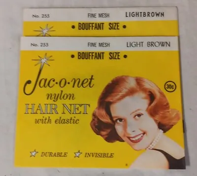 Vtg Jac-O-Net Hair Net Lot Of 2 Bouffant Size Light Brown Nylon Fine Invisible • $5.99