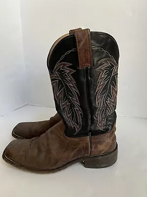 Vintage Nocona Boots Mens Leather Shoes Brown Black Two Tone Western Sz 9D • $55