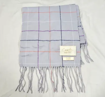 Cashmere COACH Scarf Check Plaid Soft Gray Vintage Designer Wrap Rectangle Fabrc • $17.99