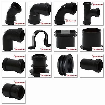 Polypipe 40mm Push Fit Waste Pipe Fittings In Black (actual Size 41mm) • £2.76