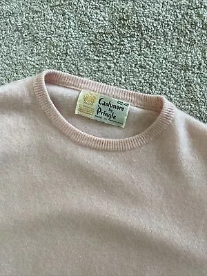$59 • Buy Vintage 1970s Pringle Of Scotland Pink 100% Cashmere L/S Sweater Round Crew Neck