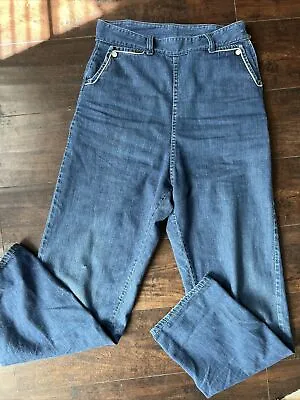 Vtg 1940/50’s RANCH CRAFT Side Zipper Sanforized Western Jeans Pearl Snaps S/M • $199