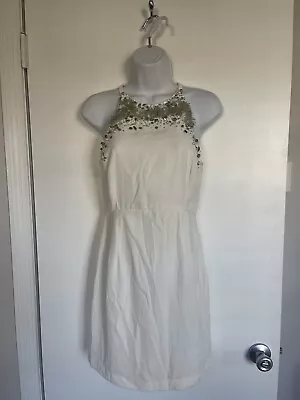 French Connection Size 6 White Halter Dress Embellished • $5.99