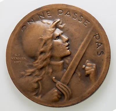 1916  WW1 France Battle Of Verdun Fort Commemorative Bronze Medal • $129