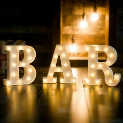 BAR Vintage Bar Sign With LED Lights Letter Lighted Marquee For Bar Party Decor • $20.67