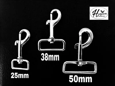 Heavy Duty Dog Lead Snap Hook Square Swivel Trigger Clip Horse 3 Sizes Various Q • £3.79