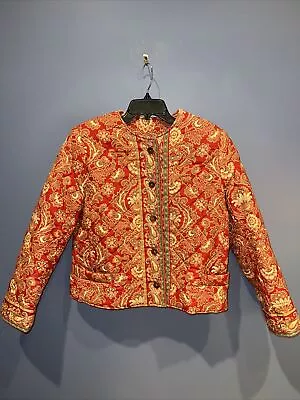 Vera Bradley Quilted Lined Jacket Medium Red Windsor Pattern • $19.95