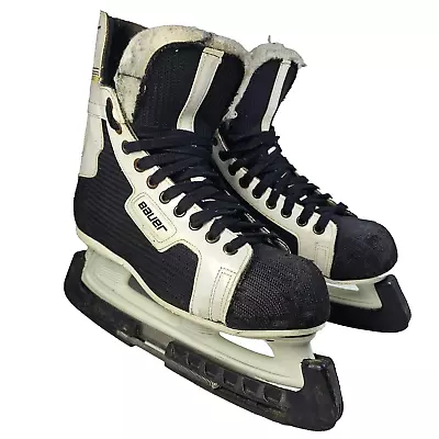 Vintage Bauer Black Panther Ice Hockey Skates Men's Size 8.5 W/ Blade Guards • $49.99