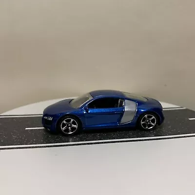 2013 Matchbox 60th MBX Adventure City Audi R8 Blue Mtflk W/Silver Side Blades NM • $14.95