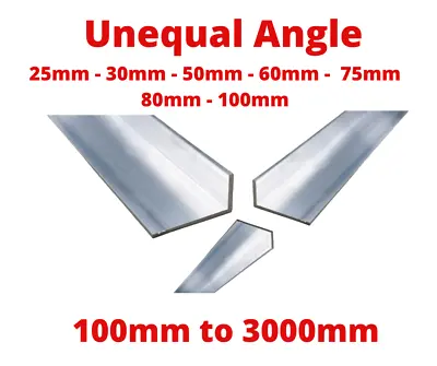 £2.54 • Buy Aluminium Unequal Angles Various Sizes - 25x12mm 30x15mm 50x25mm 75x50mm 100x50m