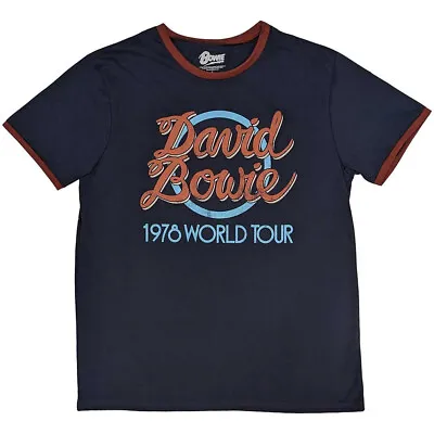 David Bowie - 1978 World Tour - Navy Blue Ringer T-shirt • $24.99