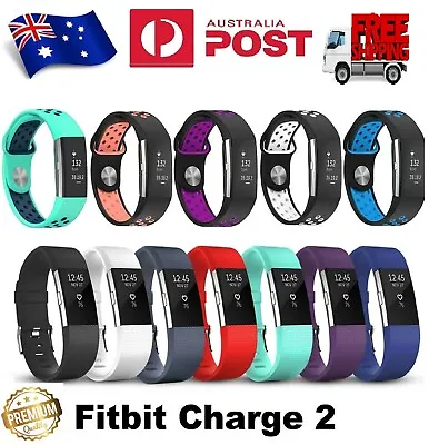 $7.22 • Buy Wrist Watch Sports Band Strap Silicone For Fitbit Charge 2 Replacement Wristband