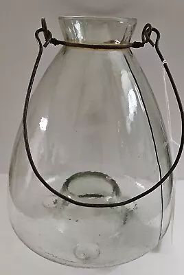 Antique Glass Wire Hanger Bee Wasp Fly Catcher Trap Farmhouse Tabletop 10in Xxu • $55