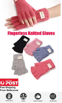 $7.99 • Buy New Women/Girls Fashion Fingerless Gloves Open Finger Thicken Knitted Gloves AU 