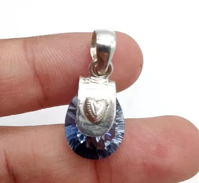 Natural Mystic Quartz 925 Sterling Silver Hand-Crafted Tiny Pendant 3.75 Gm 1'' • $12.59