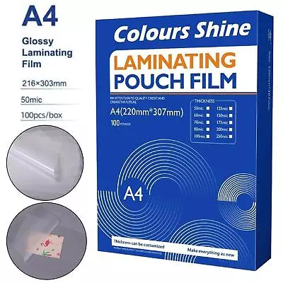 100 X A4 Laminating Pouches Gloss Laminator Laminate Sheets Sleeves 150 Microns • £9.95