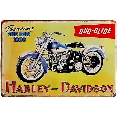 Harley Davidson Vintage Metal Signs Retro Garage Motorcycle Pinup Girl 12x8 • $13.50