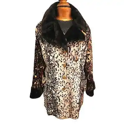 $79.97 • Buy Vintage 1960s Single-Breasted Faux Fur Leopard Cheetah Coat Jacket Sz XL Pockets