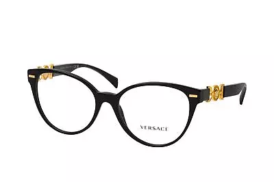 New VERSACE VE3334 GB1 Black Gold Cat Eye 55/17/140mm Authentic Eyeglasses • $129.95