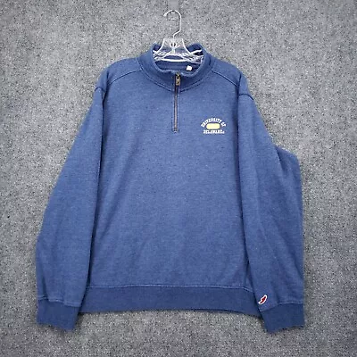 University Of Delaware 1743 Sweatshirt Mens L Large Blue Fleece Quarter Zip • $19.99