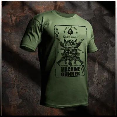 Machine Gunner T-Shirt Infantry Crossed Machine Gun Infantryman Combat Veteran • $19.99