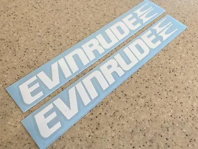 Evinrude Vintage Outboard Motor Decals White 12  FREE SHIP + FREE Fish Decal • $12