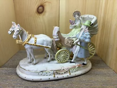 Vintage Occupied Japan Porcelain Figurine Horse Drawn Carriage • $95