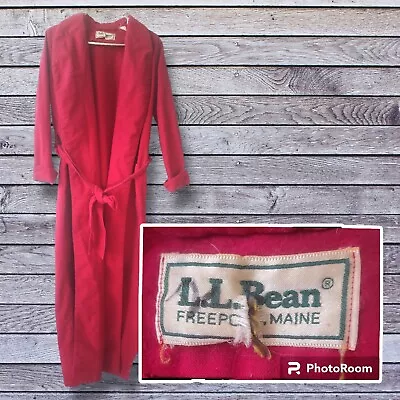 Men's Vintage '80's/'90's L.L. Bean Heavy Red Flannel Classic Unisex Robe Medium • $25