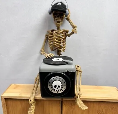Halloween Skeleton DJ Mix Master Mechanical Display Decoration Works • $95