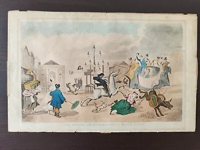 £45 • Buy  antique Orig. Colour  Aquatint-the Result Of Purchasing A Blind Horse -1810ca