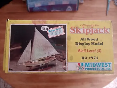 Vintage Midwest Products Wooden Model Boat Kit #971 The Chesapeake Bay Skipjack • $39.99