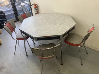 $499.99 • Buy Vintage Retro Antique Laminex Kitchen Dining Table And Chairs Vinyl Chrome Read