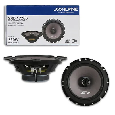 NEW Alpine SXE-1726S 6.5 Inch 6 1/2  2-way Car Audio Coaxial Speakers Pair 220W • $39.99