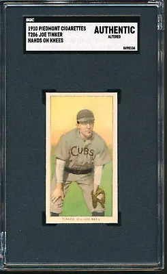 T206 Piedmont 350: JOE TINKER Hands On Knees Chicago Cubs HOF  Sharp ~ SGC A • $324.50