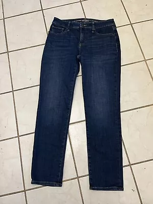 CHICO'S So Slimming Girlfriend Slim Leg Ankle Dark Wash Jeans Sz 00R • $27.99