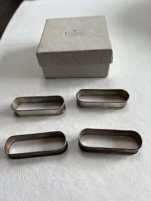 Gorham Sterling Silver 6290  Oblong Napkin Rings Set Of (4) Monogrammed D • $140