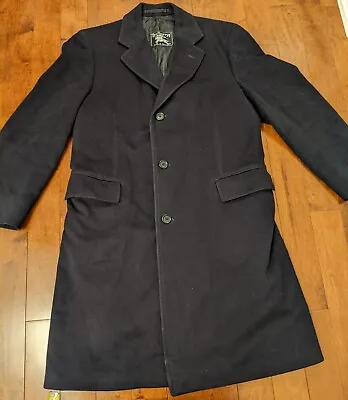 Burberry Men's Wool Cashmere Coat In Navy Blue In Size Large • $175