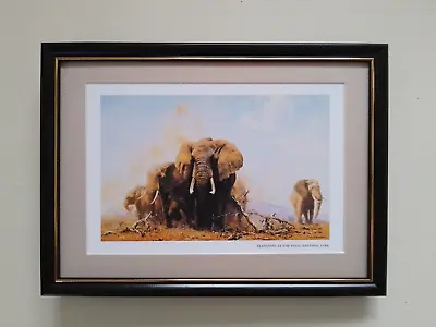 David Shepherd Print 'Elephants At The Tsavo National Park' FRAMED • £23