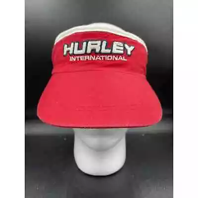 VTG Hurley International Visor Golf Tennis Red White Roadhouse Adjustable Y2k • $10.79