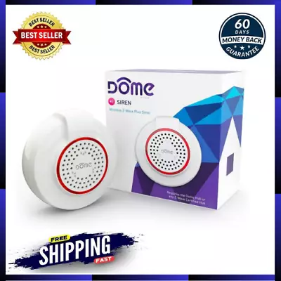Dome Home Automation Wireless Z-Wave Battery-Powered Home Security Siren And ... • $45.57